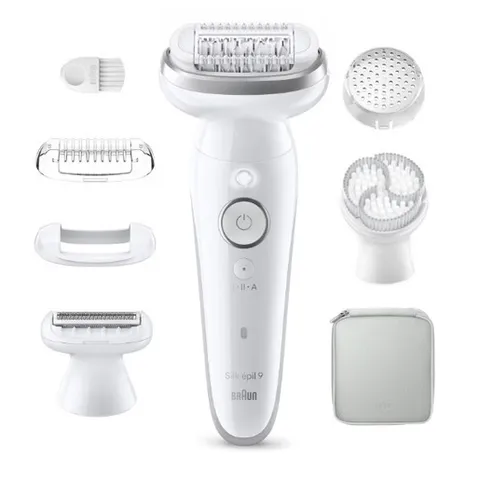 Braun Silk·épil 9 - Epilatore elettrico da donna con pettine rifinito, spazzola