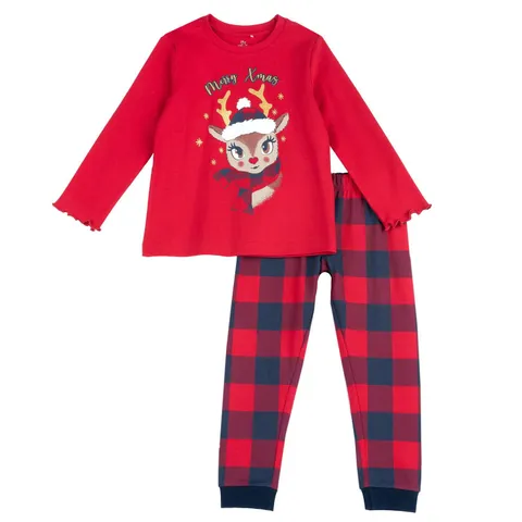 Chicco Pigiami in Cotone - Natale Bambino e Ragazzo/Bambina e Ragazza, Rosso (1), 2 Anni