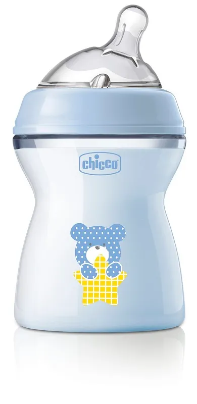 Chicco Natural Feeling Biberon Anticolica 2 Mesi + da 250 ml, Biberon con Tettarella in