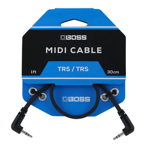 BOSS BCC-1-3535 - 30 cm / 1ft - Cavo MIDI TRS salvaspazio da 3,5 mm - offre una