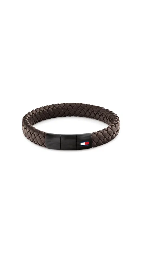 Tommy Hilfiger Jewelry Bracciale in Pelle Intrecciata da Uomo Colore Marrone - 2790661