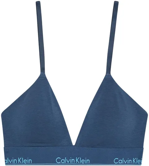 Calvin Klein Donna Reggiseno a Triangolo Lightly Lined con Fascia con Logo, Blu (Dark