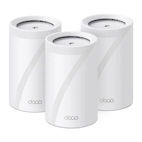 TP-Link WiFi 7 Deco BE68(3-pack) Mesh WiFi, BE14000Mbps Tri-Band, Canali 320 MHz, Porta Ethernet Fino a 10 Gbps, Senza Precedenti, Alexa, MLO, Funziona con Qualsiasi ISP e Modem, 3 Pezzi