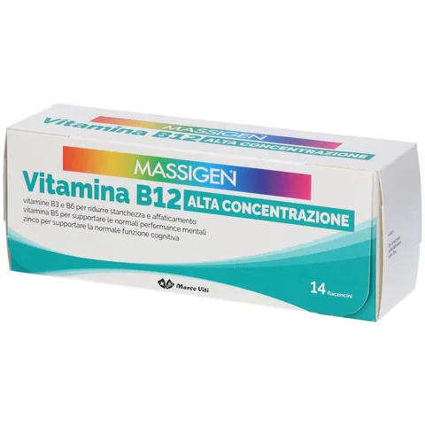 Massigen - Vitamina B12 Alta Concentrazione, Integratore Alimentare con Zinco e Vitamine