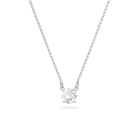 Swarovski Collana Attract, Taglio Round, Bianca, Placcato rodio