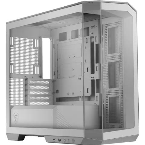 MSI MAG PANO M100L PZ WHITE Case PC Micro-ATX - Compatibilità Micro-ATX, Supporto GPU, Indicatore Livello, Filtri Antipolvere, 33 mm Spazio per Cavi, USB Type-C 20Gbps (Senza ventole)