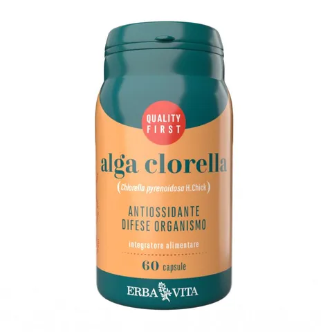 ERBA VITA Integratore Alimentare di Alga Clorella - 60 Capsule - La microalga verde ricca