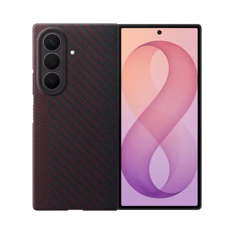 Samsung Carbon Magnet Case per Galaxy Q8, Red
