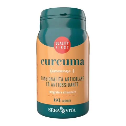ERBA VITA Integratore Alimentare di Curcuma - 60 Capsule - Utile alla funzionalità