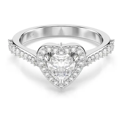 Swarovski Anello con motivo Una Angelic, Taglio misto, Cuore, Bianco, Placcato rodio