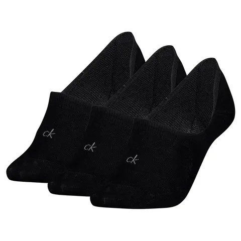 Calvin Klein 8719965009202 Footie - Calzettoni da donna, taglio medio, 39-42, confezione da 3, colore: Nero, Nero, 6-8