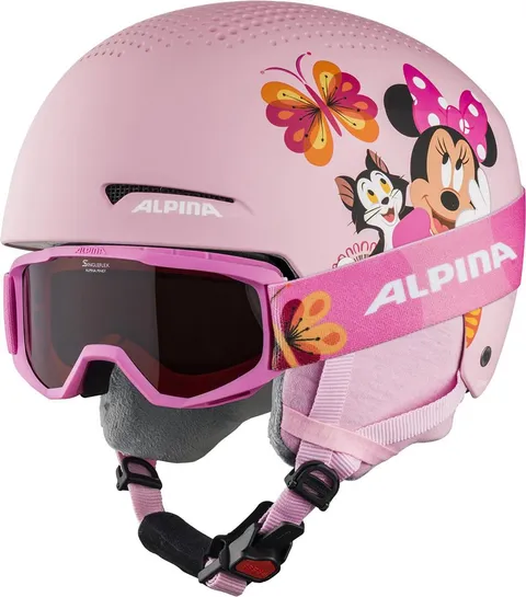 Alpina ZUPO Disney Set, Casco da Sci Girls, Minnie Mouse, 48-52