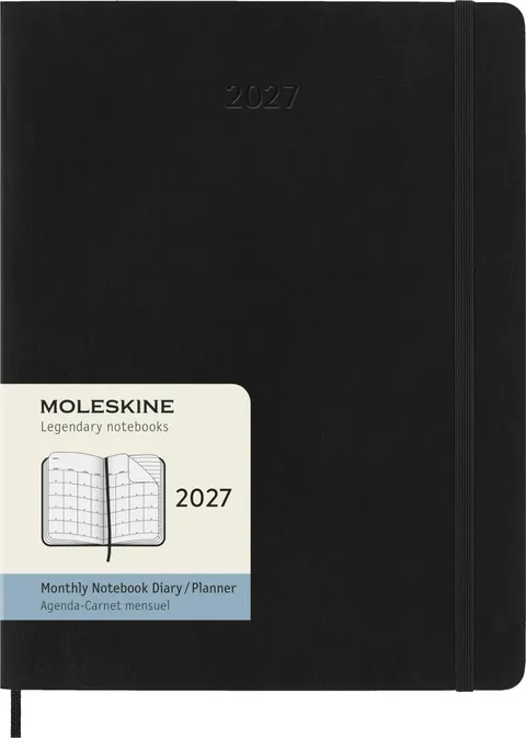 Moleskine Agenda Mensile 2027, Planner 12 Mesi Con Copertina Morbida e Chiusura Elastica