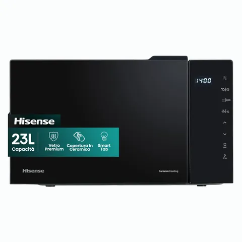 Hisense Microonde H23MOBS5H4, cavità 23L, apertura porta a sinistra, display LED touch, 8