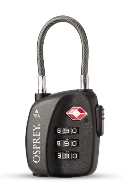 Osprey TSA 3 Dial Cable Lock Black, O/S