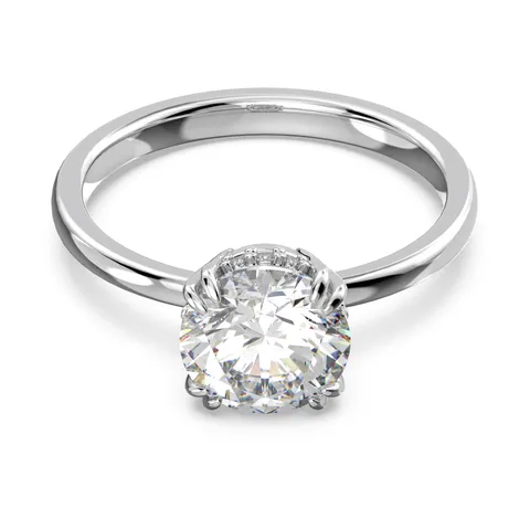 Swarovski Anello cocktail Constella, Taglio Round, Bianco, Placcato rodio