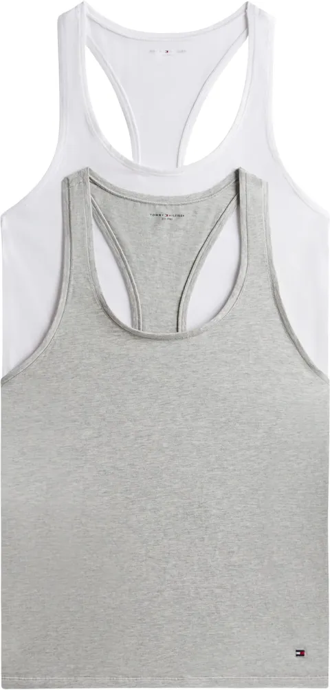 Tommy Hilfiger Donna Canotte Confezione da 2 Elasticizzate, Multicolore (White/ Light