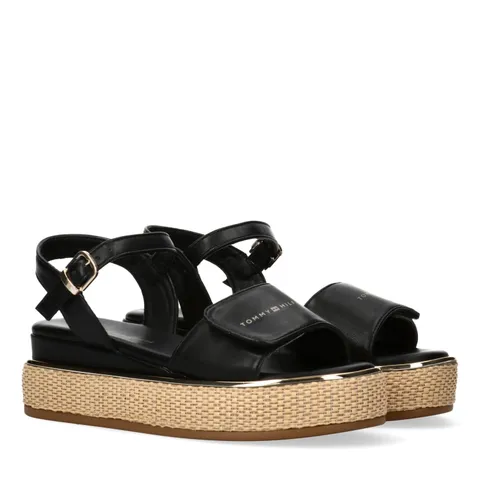 Tommy Hilfiger Sandali con plateau e logo, Celia, Nero, 37