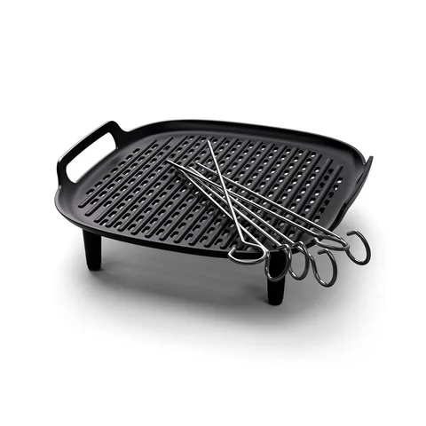 Philips Airfryer Kit Grill XXL, piastra antiaderente, cottura a doppio strato, con 6