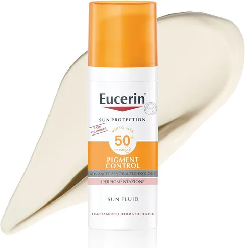 Eucerin Pigment Control Sun Fluid SPF 50+ 50 ml, Crema solare viso 50+ con filtri