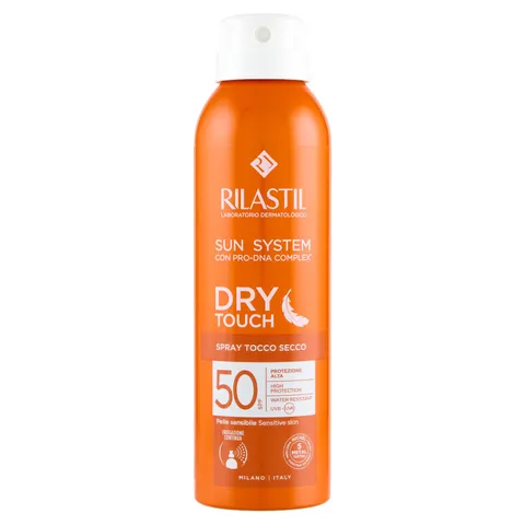 Rilastil Sun System, Dry Touch Spray SPF50 ad Azione Antiossidante per Pelle Sensibile