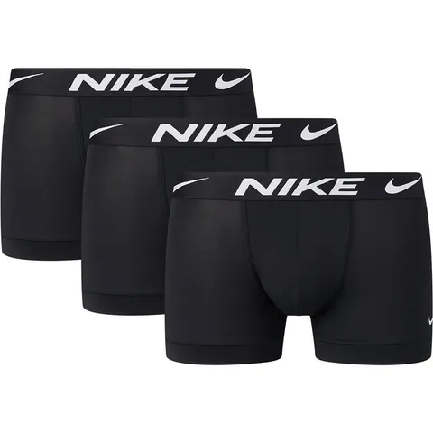 Nike Underwear Uomo Logo Print Trunks Pacco da 3 - Stampa Moderna su Tutta la Superficie