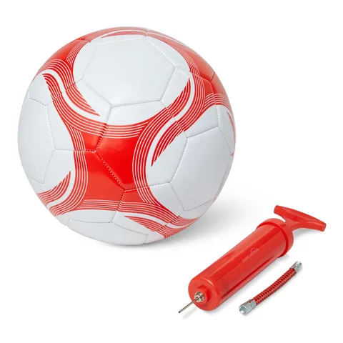 Amazon Basics - Pallone Calcio Misura 5 con Pompa, Pallone Allenamento, in PVC