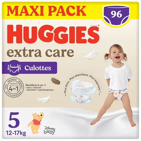 Huggies Extra Care Mutandina,Pannolini Mutandina Taglia 5 (12-17 Kg), Ultra Assorbenti, Design Disney, 96 Pz
