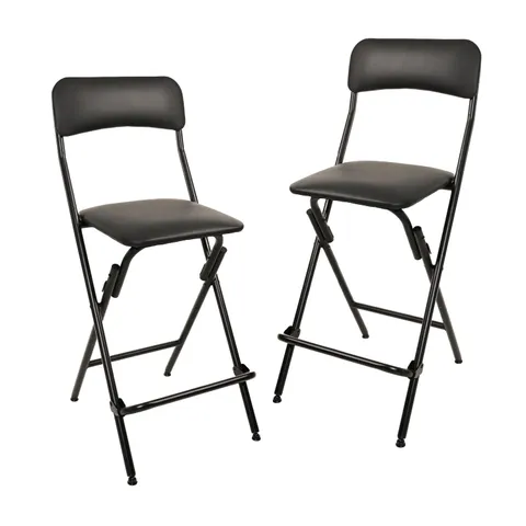 Amazon Basics Sgabello pieghevole con poggiapiedi, portata 136,1 kg, altezza 61 cm