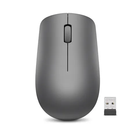 Lenovo 530 Mouse wireless - Sensore ottico 1200 dpi, design ambidestro, 2,4 GHz, 3 tasti, batteria fino a 12 mesi - Colore grafite