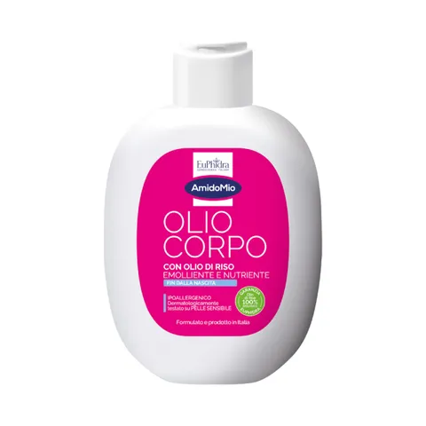 Euphidra - AmidoMio Olio Corpo, Azione Idratante e Delicata, Ideale per Neonati e Adulti