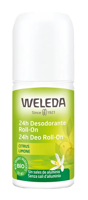 Weleda Deo Roll-on Limone, deodorante roll senza sali d'alluminio dal vivace e fresco