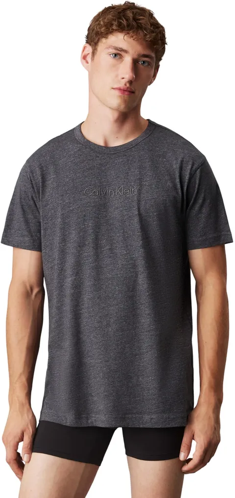 Calvin Klein T-Shirt Maniche Corte Uomo Crew Neck Scollo Rotondo, Grigio (Dark Grey