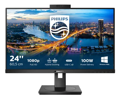 Philips 243B1JH Monitor 23.8" FHD USB Hub Web cam