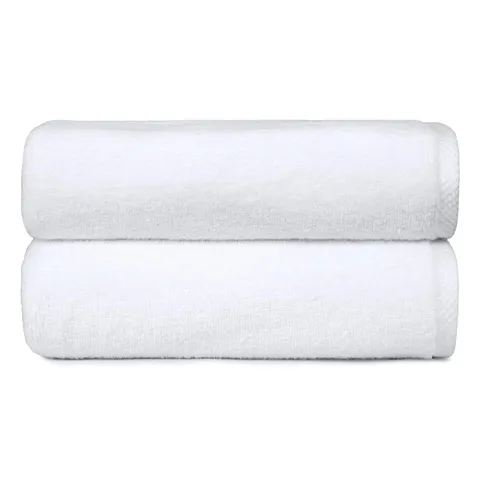 Amazon Basics Set Asciugamani Bagno Spugna 100% Cotone Telo Doccia 70x140 cm, Bianco