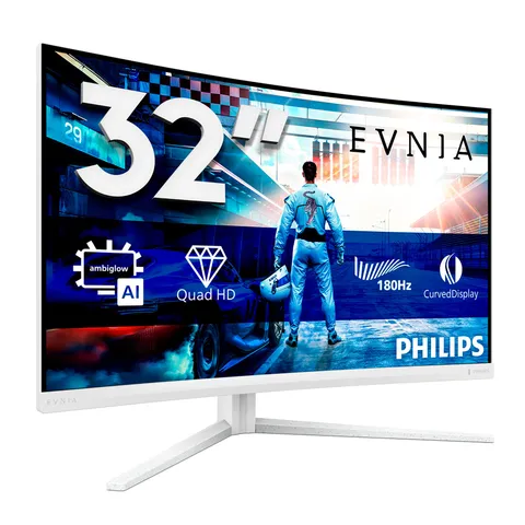 Philips Gaming Monitor 32M2C5501 31.5 pollici, Curvo, 2560x1440, WQHD, 180Hz, Fast VA