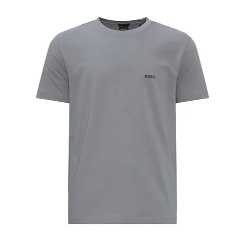 BOSS Maglietta da Uomo in Cotone Elasticizzato con Logo a Contrasto, Medium Grey36, XL