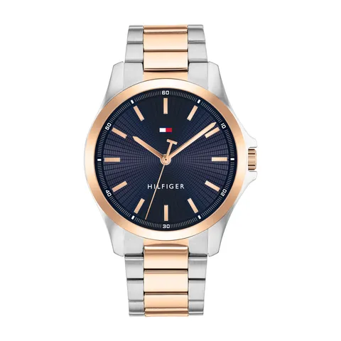 Tommy Hilfiger Orologio con Movimento al Quarzo a Tre Lancetteda Uomo con Cinturino in