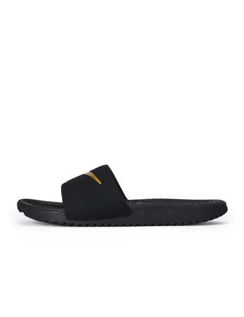Nike KAWA Slide (GS/PS), Slides, Black/Metallic Gold, 29.5 EU