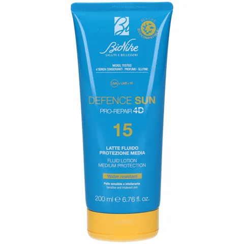 BioNike Defence Sun - Latte Fluido Solare Corpo per Pelli Sensibili e Intolleranti SPF