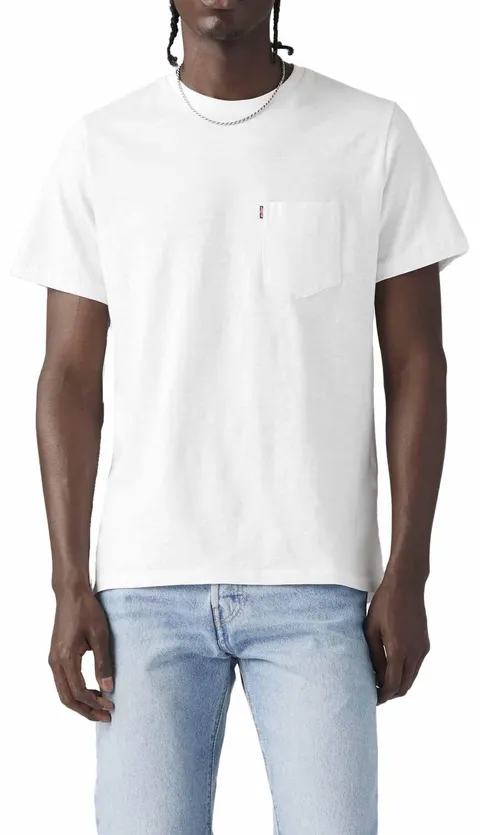 Levi's Short Sleeve Classic Pocket Tee, Maglia di tuta Uomo, White + Slub, S