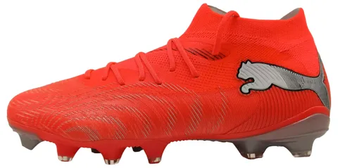 PUMA Scarpe da Calcio Future 9 Match FG/AG Wn, Rosso incandescente Bianco Nero Argento
