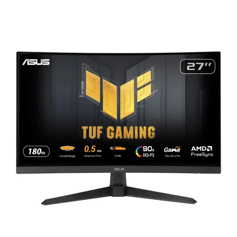ASUS TUF Gaming VG27WQ3B Monitor Curvo 27", Quad HD VA (2560x1440), 0,5 ms (GTG), 180Hz