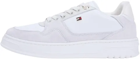 Tommy Hilfiger Donna Sneakers Court Leather con Lacci, Bianco (White), 40