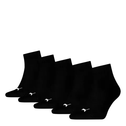 PUMA QUARTER PLAIN 5P, Calzini Unisex - Adulto, Black - New, 39-42