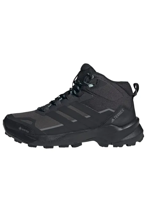 adidas Donna Terrex Skychaser Ax5 Mid Gore-Tex Hiking Shoes, Carbon/Core Black/Semi Flash
