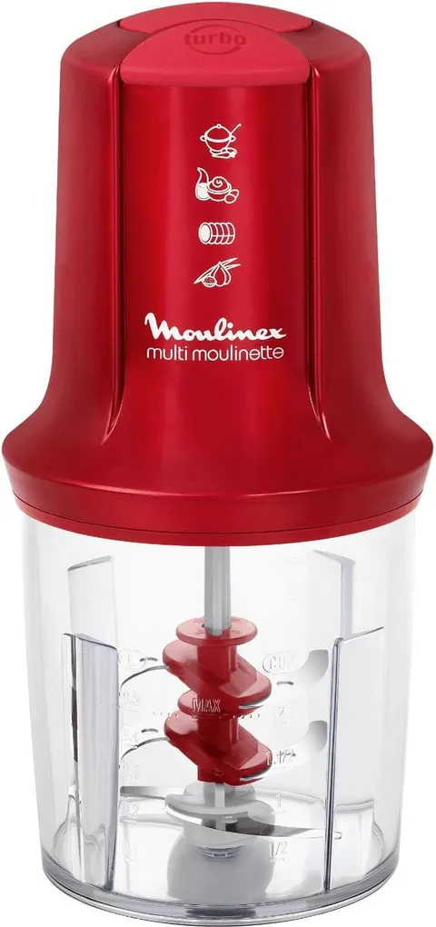 Moulinex AT714G Tritatutto 3 Lame, Potenza 500 W, 2 Velocità per Risultati Perfetti