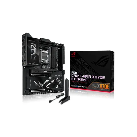 ASUS ROG Crosshair X870E Extreme, Scheda Madre ATX, 20+2+2 Stadi Alimentazione, Slot DDR5, 3 PCIe 5.0, 2 PCIe 4.0 M.2, Porte USB4, Schermo LCD, Wi-Fi 7, Ethernet, AI Overclocking, PCIe Q-Release Slim