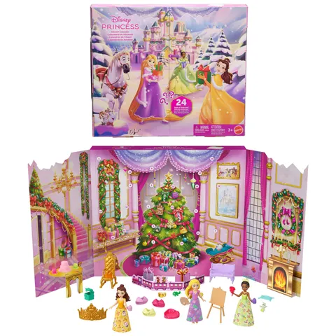 Mattel Disney Princess Calendario dell'Avvento con 24 giorni di sorprese, tra cui 3 mini