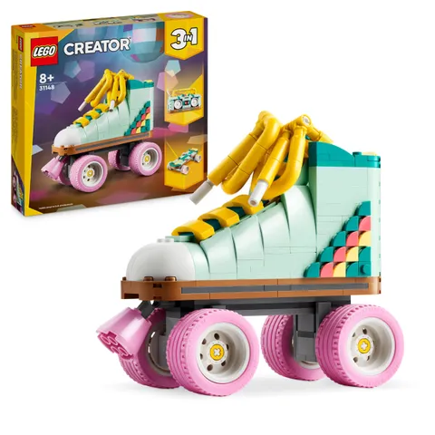 LEGO Creator 3in1 Retro Roller Skate Toy - Transforms into a Mini Skateboard or Boom Box
